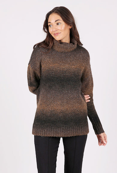Sunday Ombre Funnel Sweater, Browns 