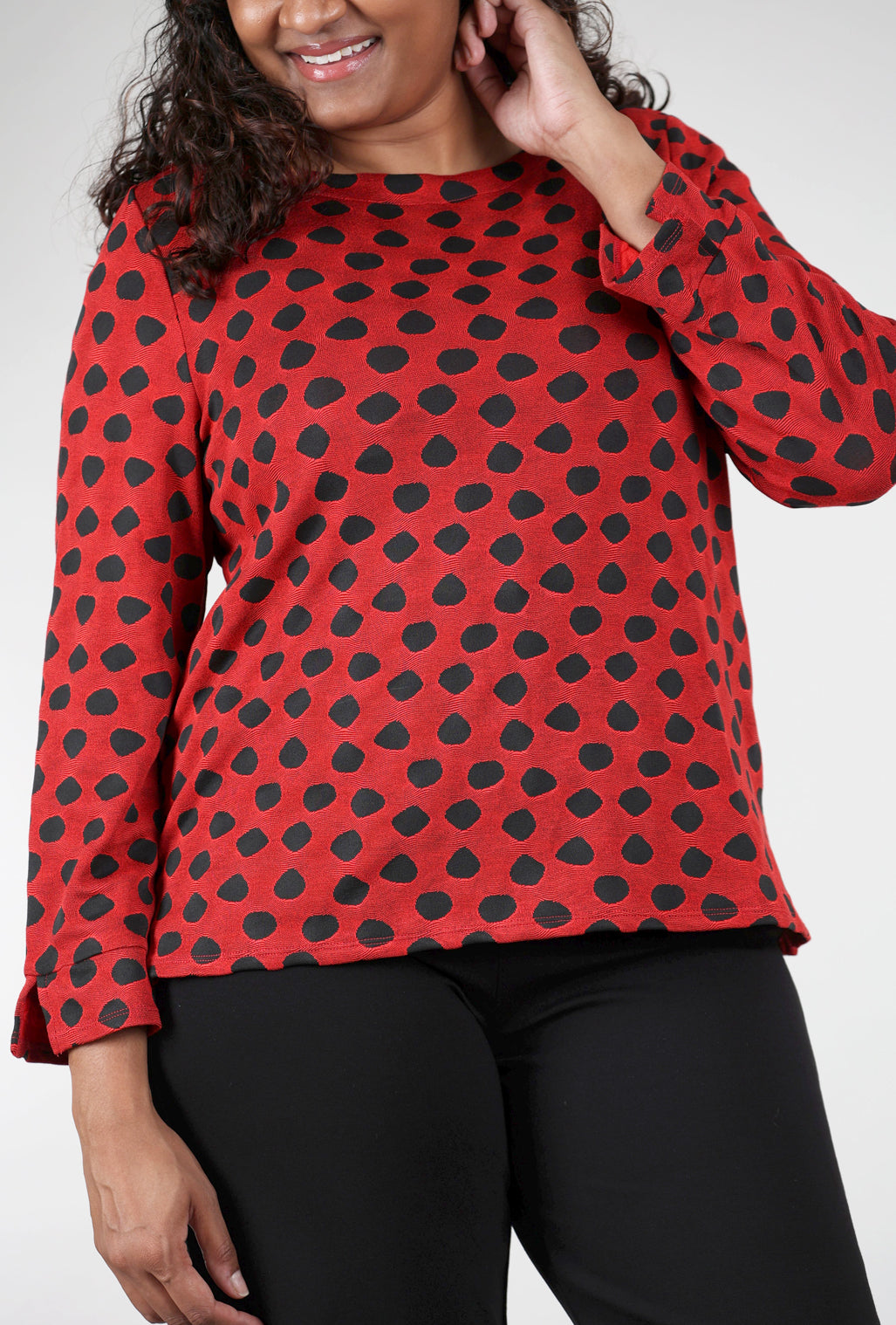 Habitat Textured Dot Boatneck Top, Apple 