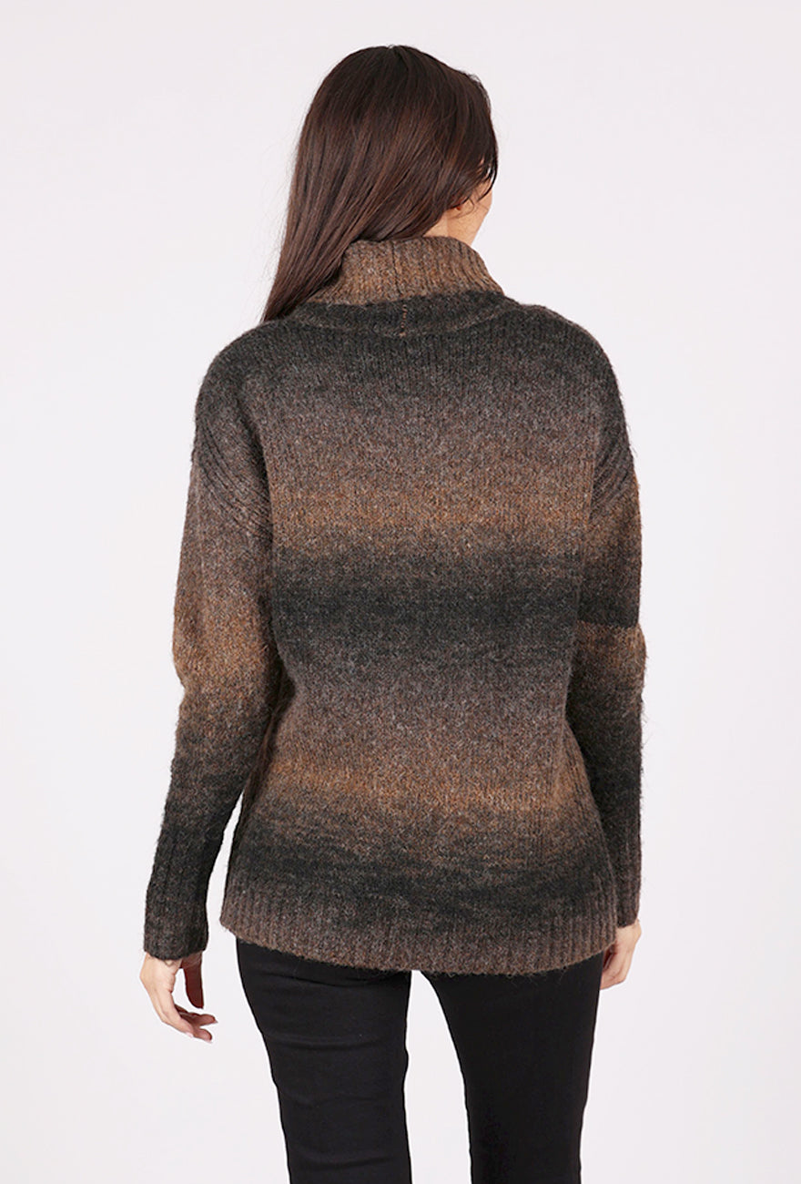Sunday Ombre Funnel Sweater, Browns 