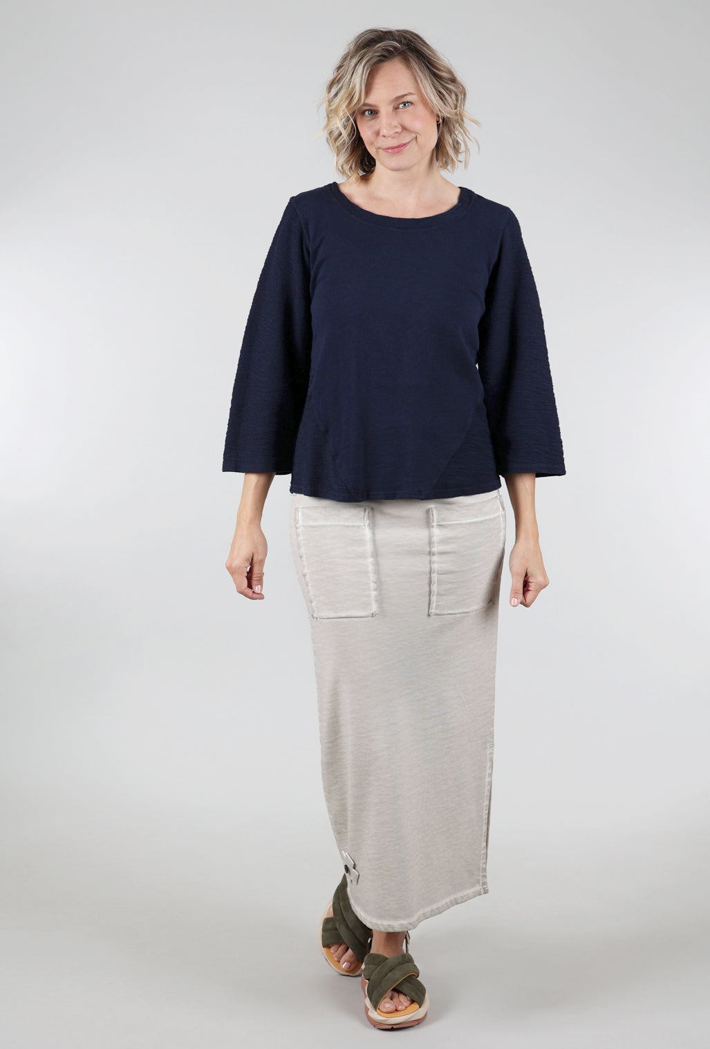 Prairie Cotton Contrast Flip Top, Nebula Navy 