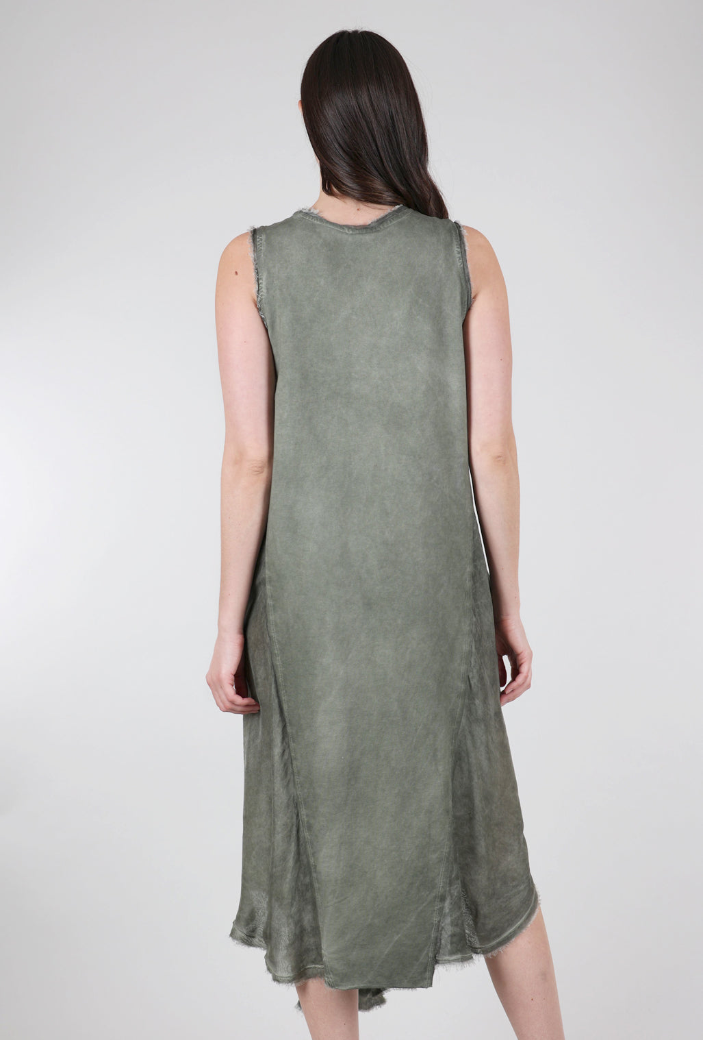 Sanctamuerte Empire Drape Dress, Olive 