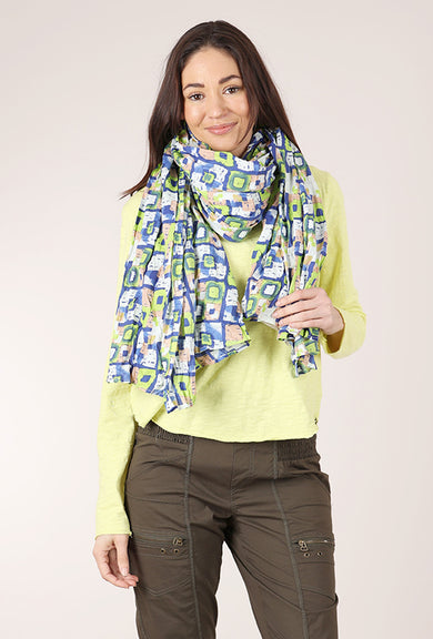 Dress Addict Pareo Scarf, Lime/Cobalt 