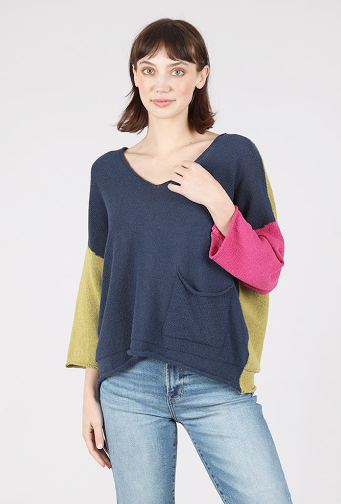 Alembika Caryn Sweater, Navy/Pink 