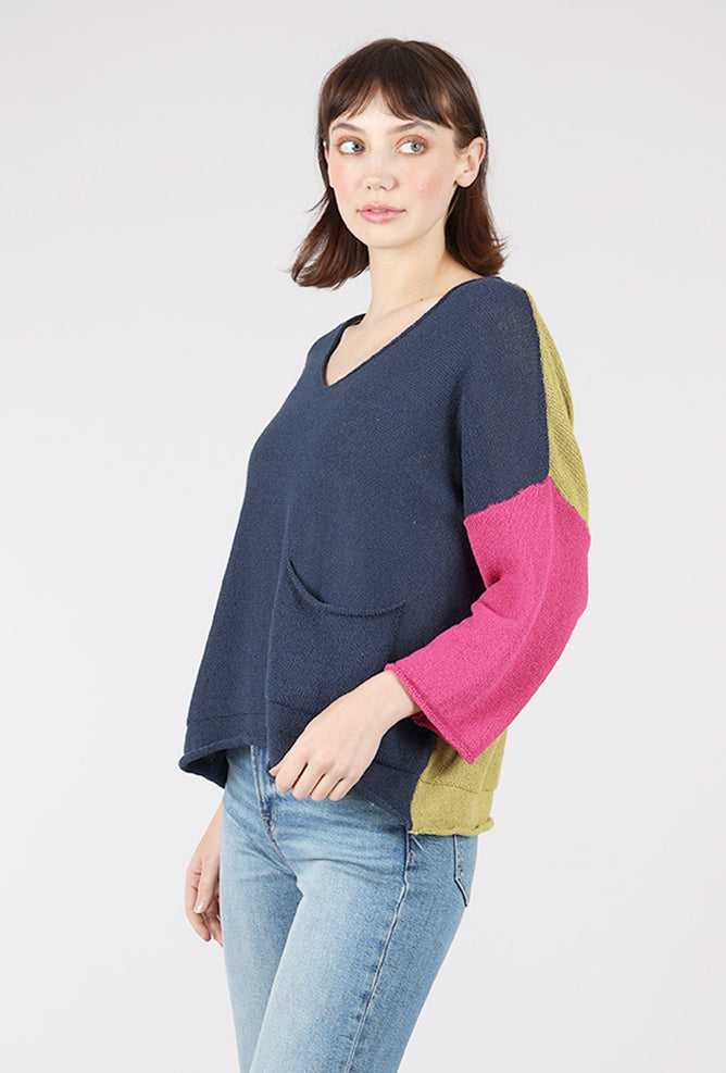 Alembika Caryn Sweater, Navy/Pink 