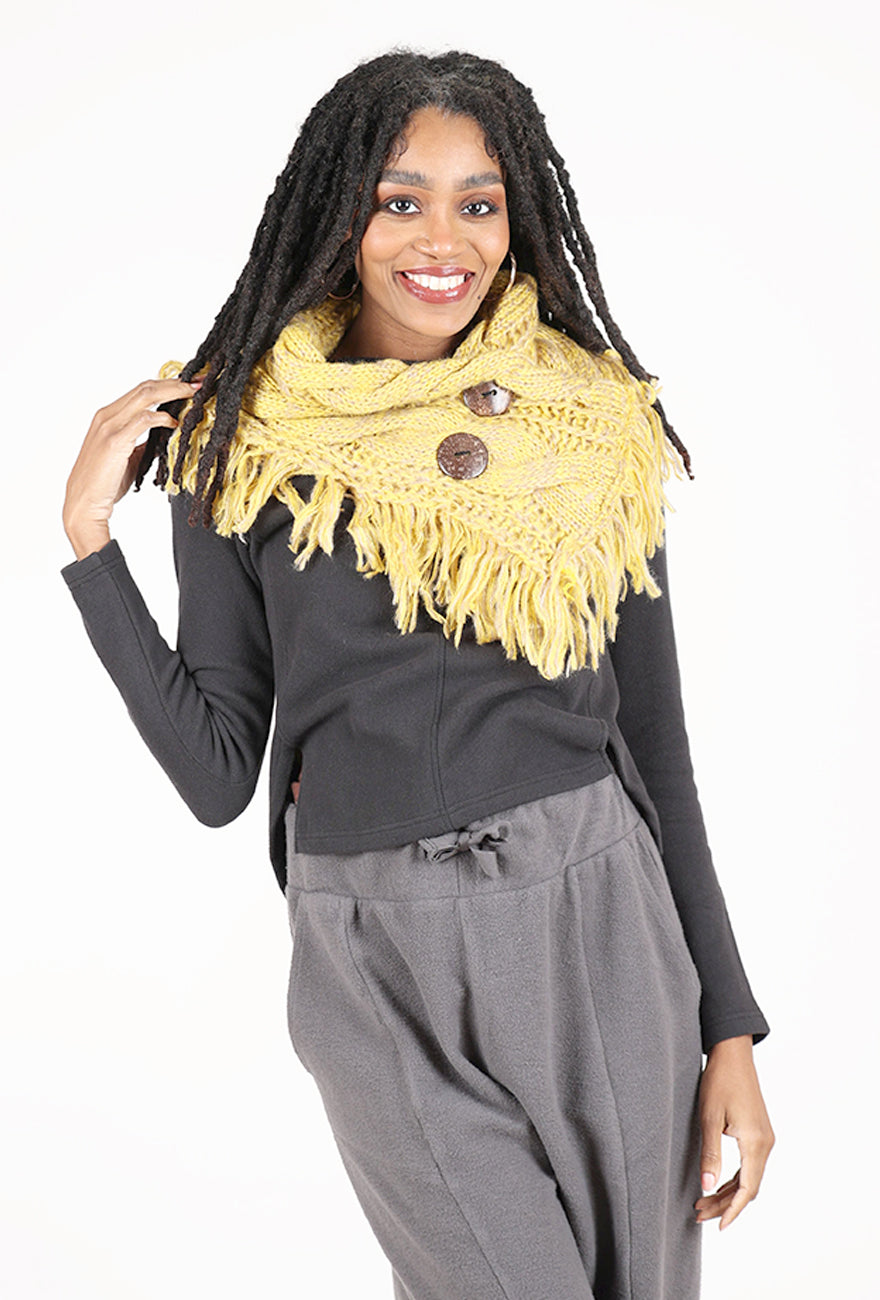 Leto Accessories Heathered Shoulder Warmer, Lemon 