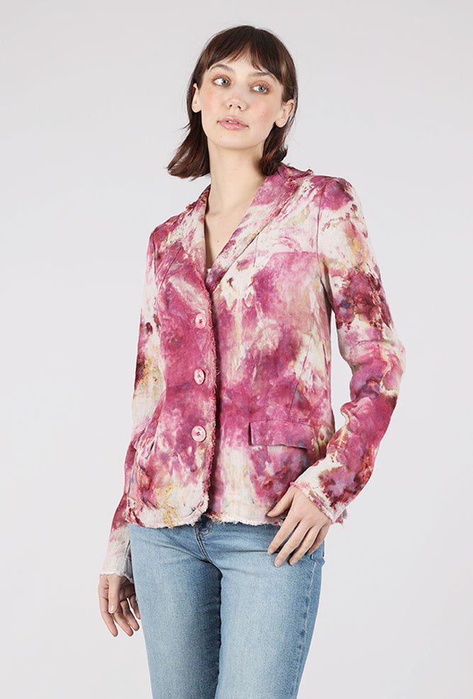Heyne Bogut Linen Slim Jacket, Rose/Oat 