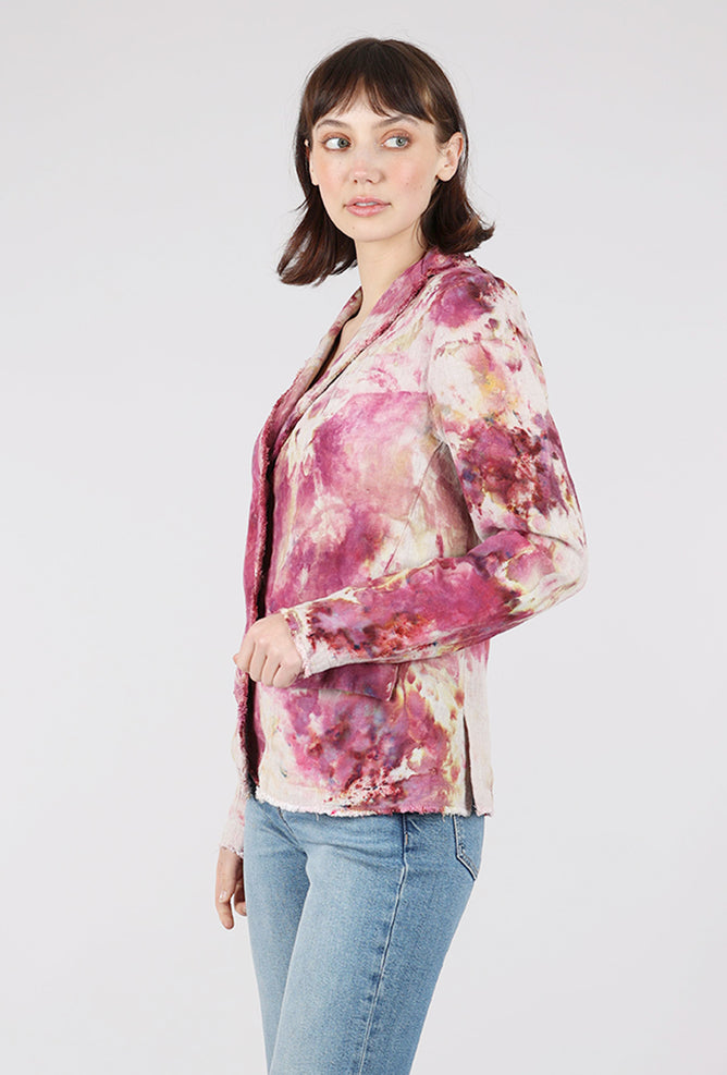 Heyne Bogut Linen Slim Jacket, Rose/Oat 