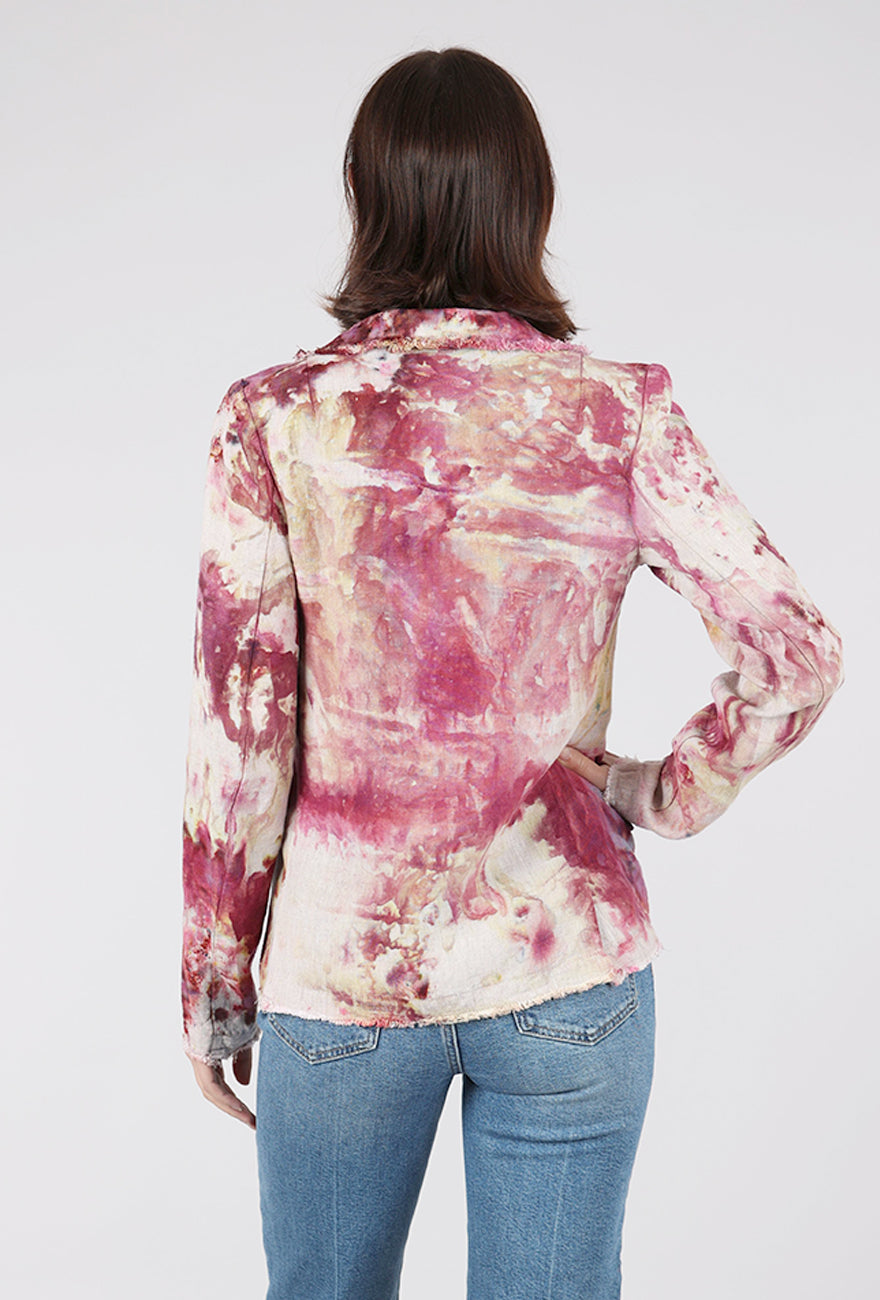 Heyne Bogut Linen Slim Jacket, Rose/Oat 