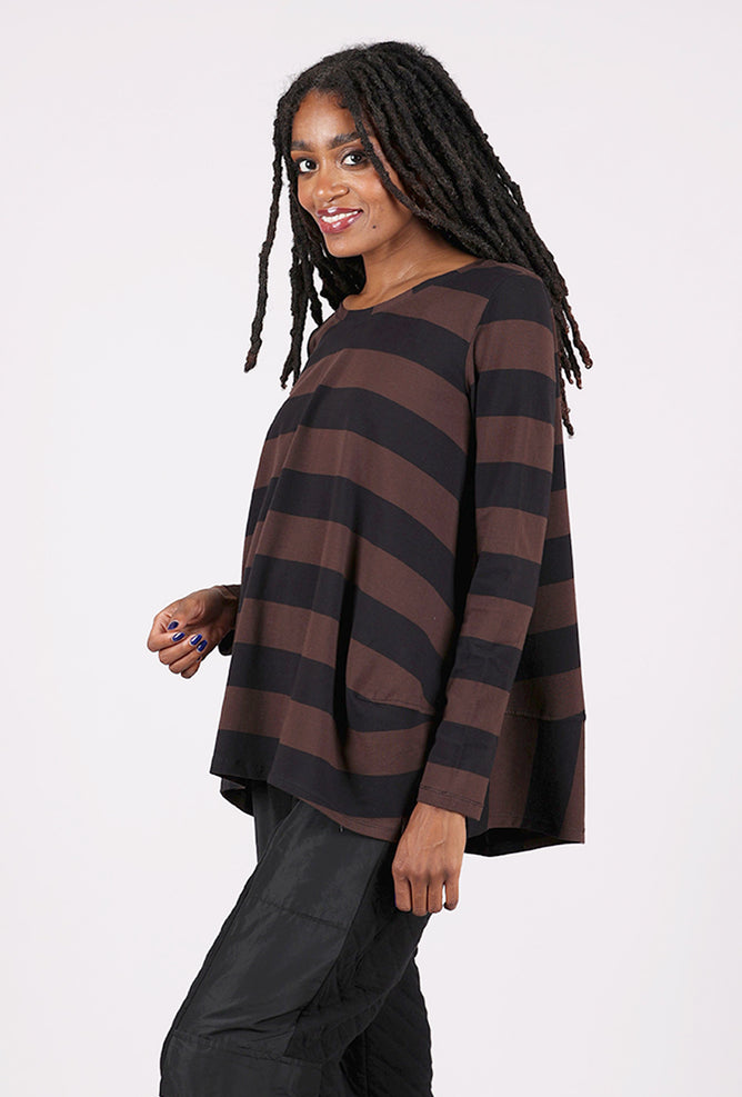 Alembika Vivid Stripe T-Shirt, Brown/Black 