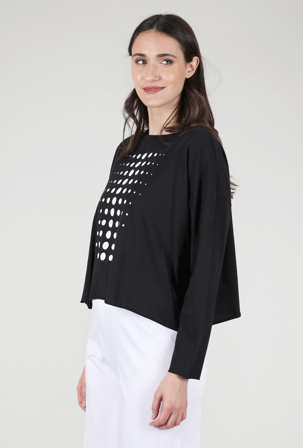 Planet Dot Dot Mini Boxy Tee, Black One Size Black