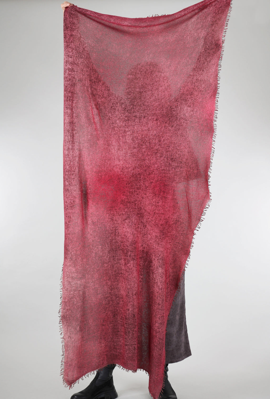 Alessandro Aste Spray Art Felted Cashmere Scarf, Strawberry/Plum One Size Strawberry