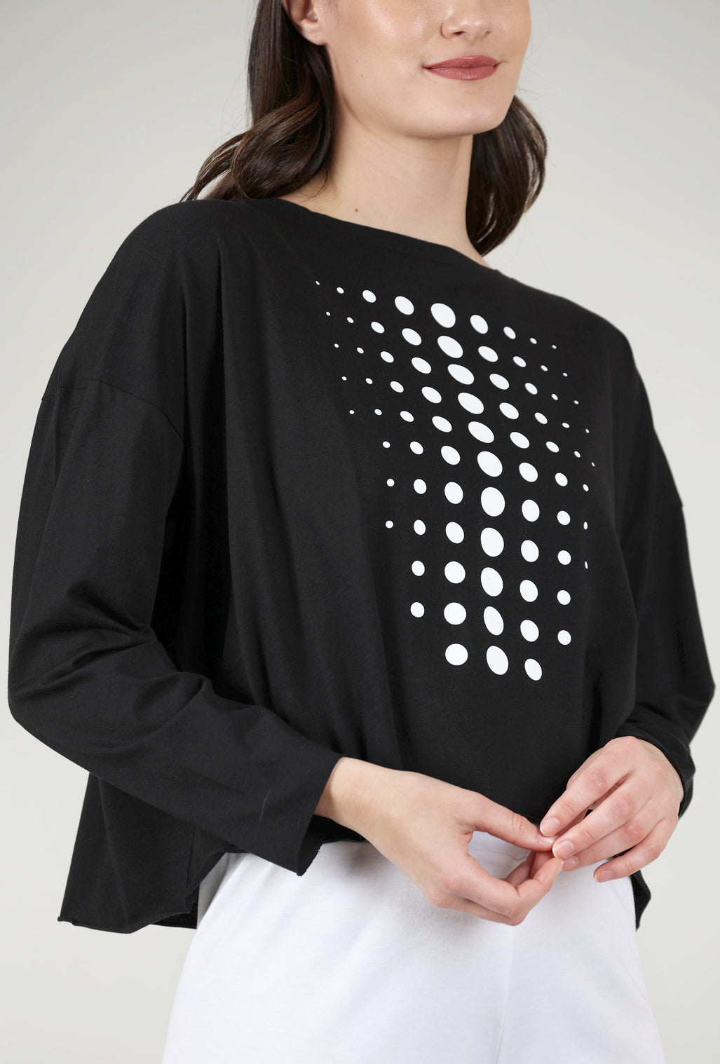 Planet Dot Dot Mini Boxy Tee, Black One Size Black