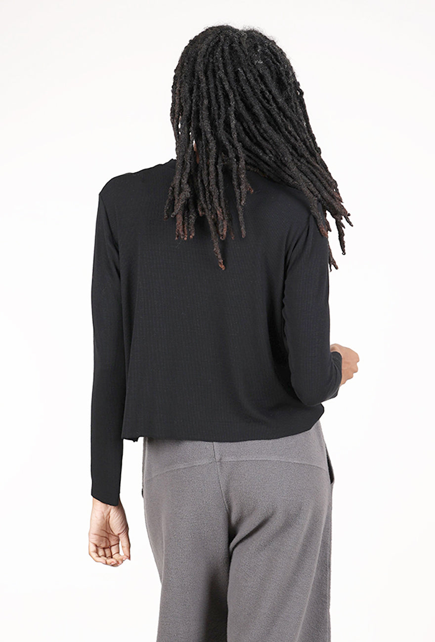 Heyne Bogut Micro Rib Crop Tee, Black 