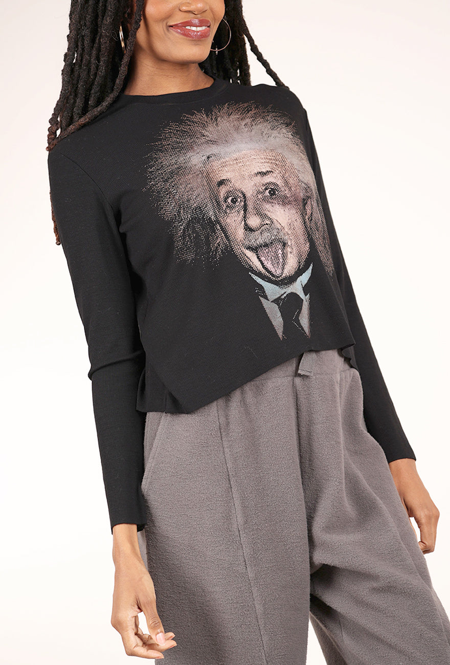 Heyne Bogut Micro Rib Crop Tee, Black 