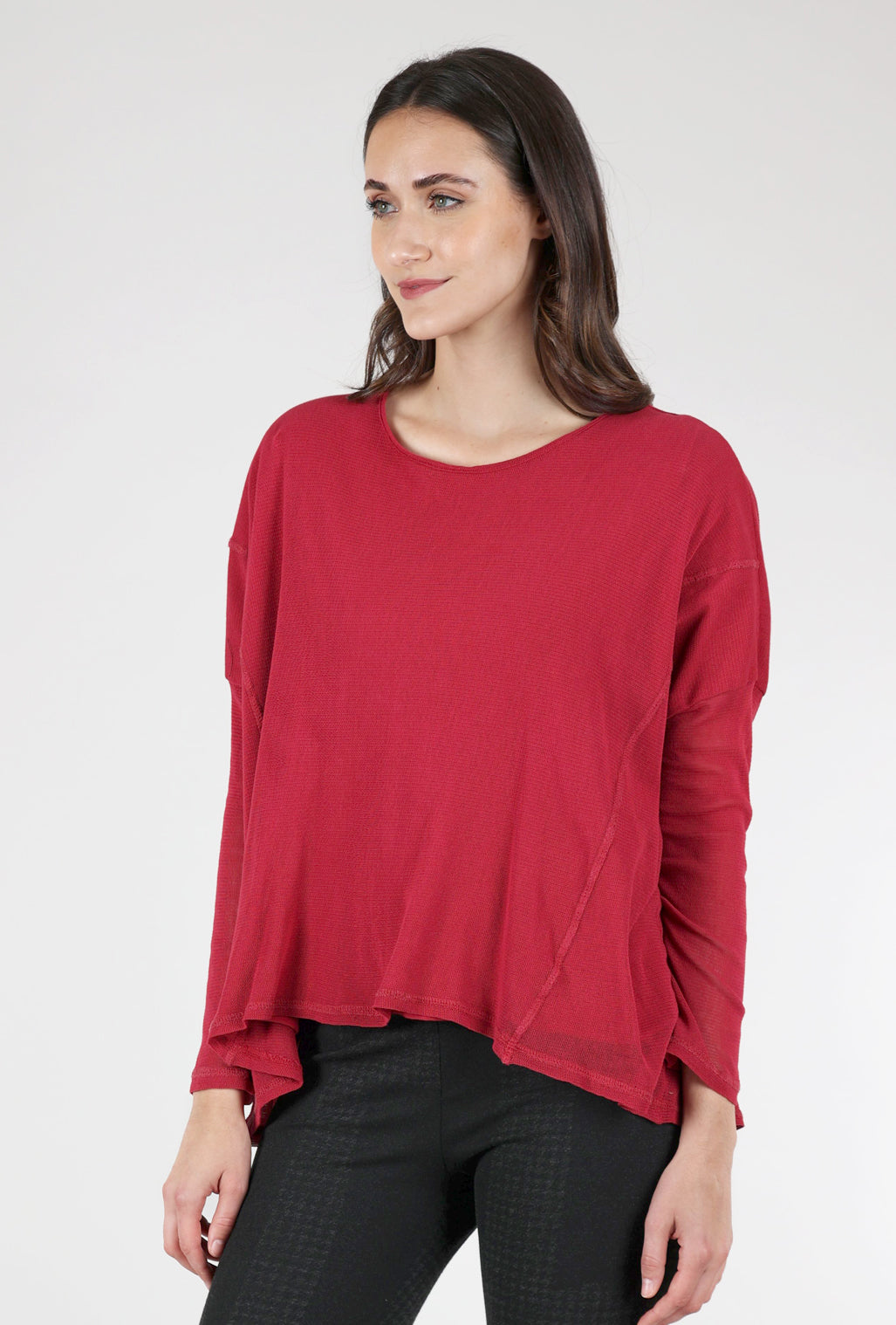 Porto Mesh Belize Top, Garnet 