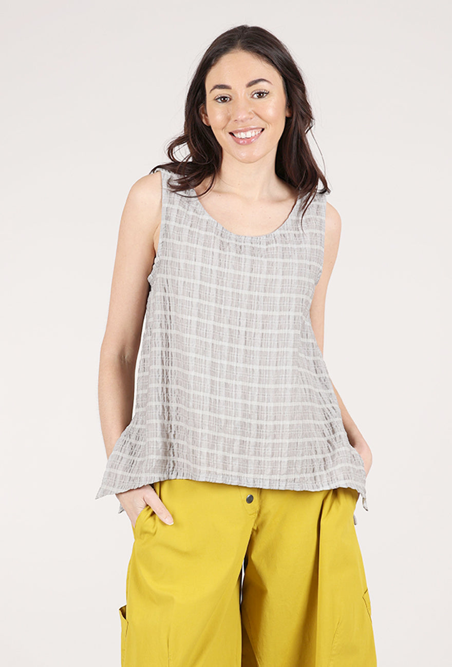 Eleven Stitch Windowpane Gail Tank, Moon Rock 