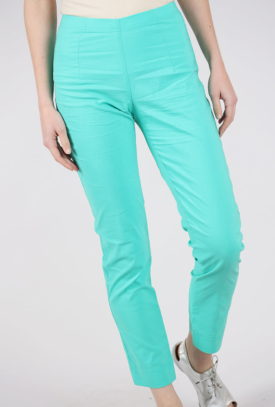 Rundholz Cotton Linen Twill Slim Pant, Aqua 