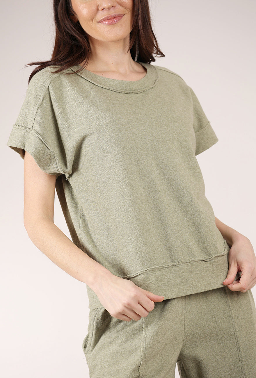 Mododoc French Terry Boxy Top, Heather Hazel 