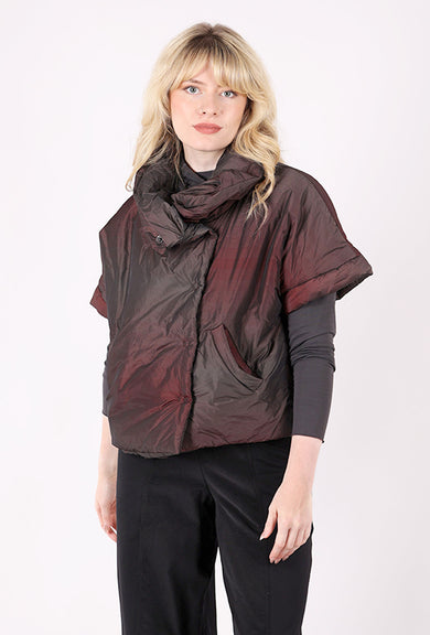 Luukaa Stela S/S Funnel Puffer Jacket, Mulberry 