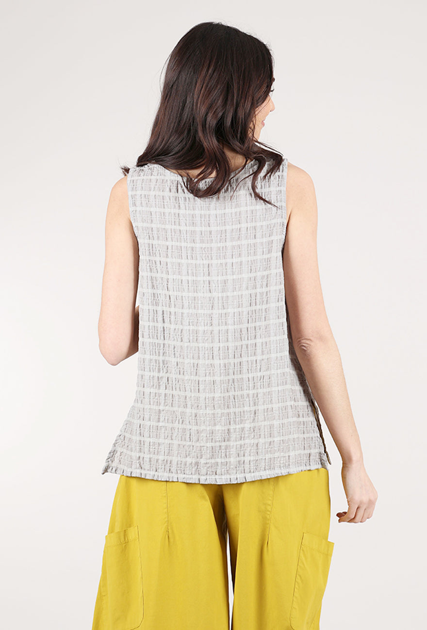 Eleven Stitch Windowpane Gail Tank, Moon Rock 