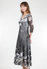 Komarov Lace Sleeve Charmeuse Dress, Black Opium 