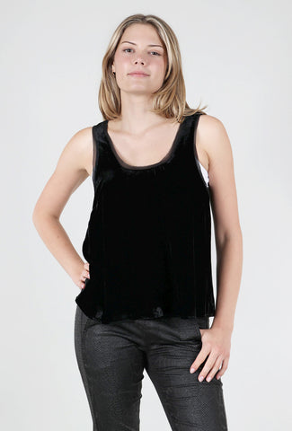 Mystree Velvet Swing Tank, Black 