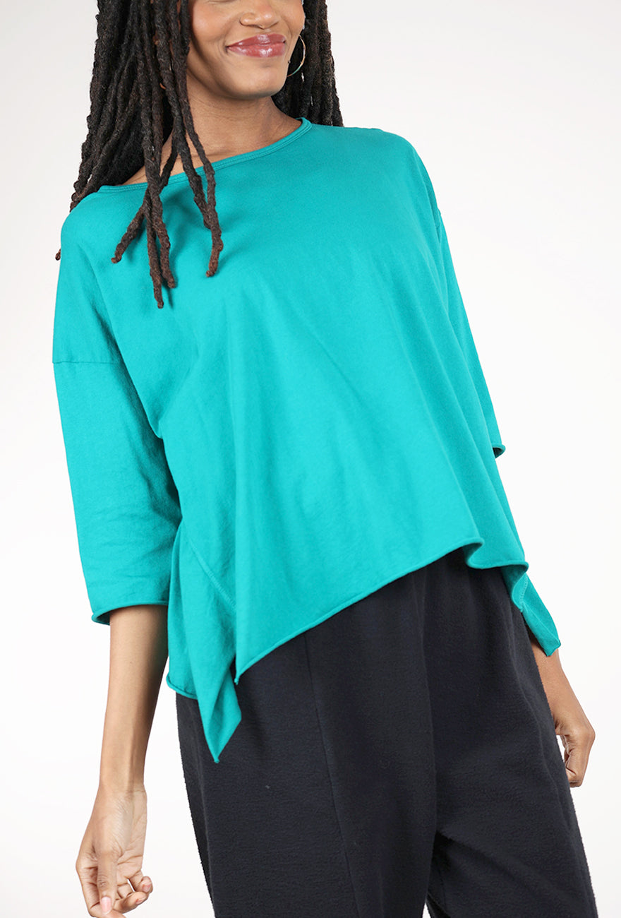 M Square Curved Seaming Tee, Teal 