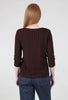 Cut Loose Frayed Stripe Boatneck Tee, Mahogany 