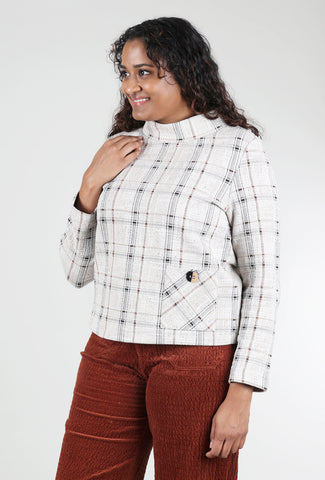 Habitat Speckle Knit Plaid Pullover, Putty 