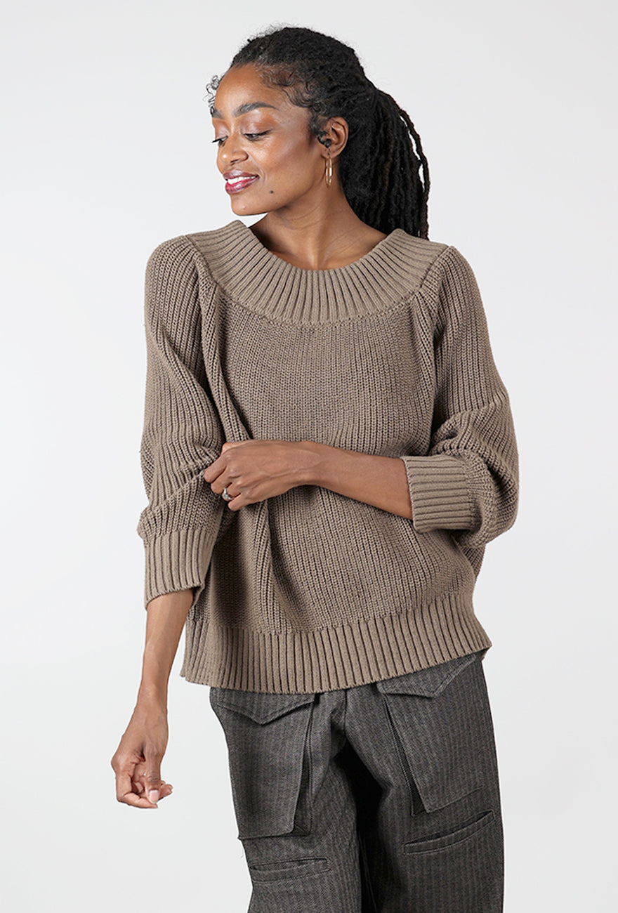 Pima Cotton Chunky Chic Sweater, Turtle