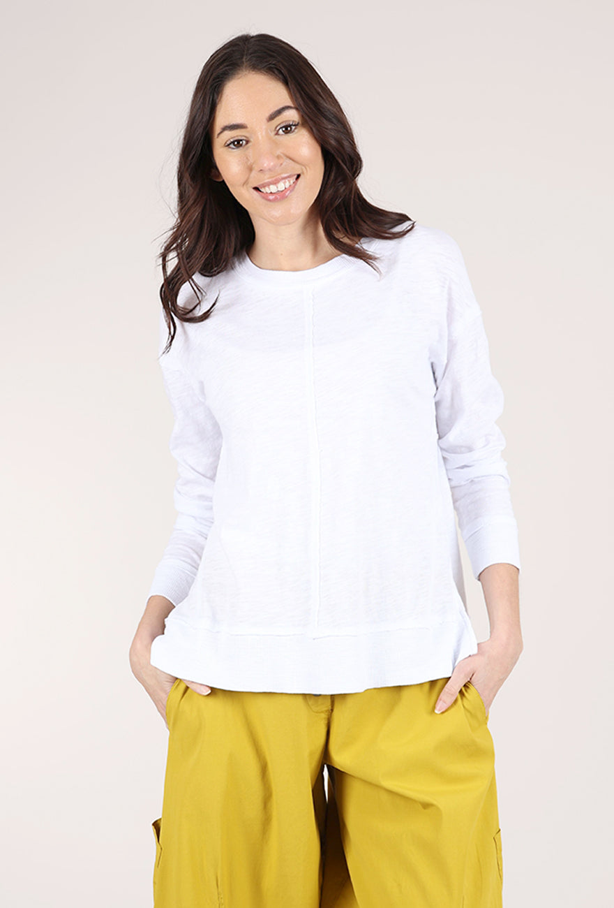 Mododoc L/S Seamed Crewneck, White Halo 