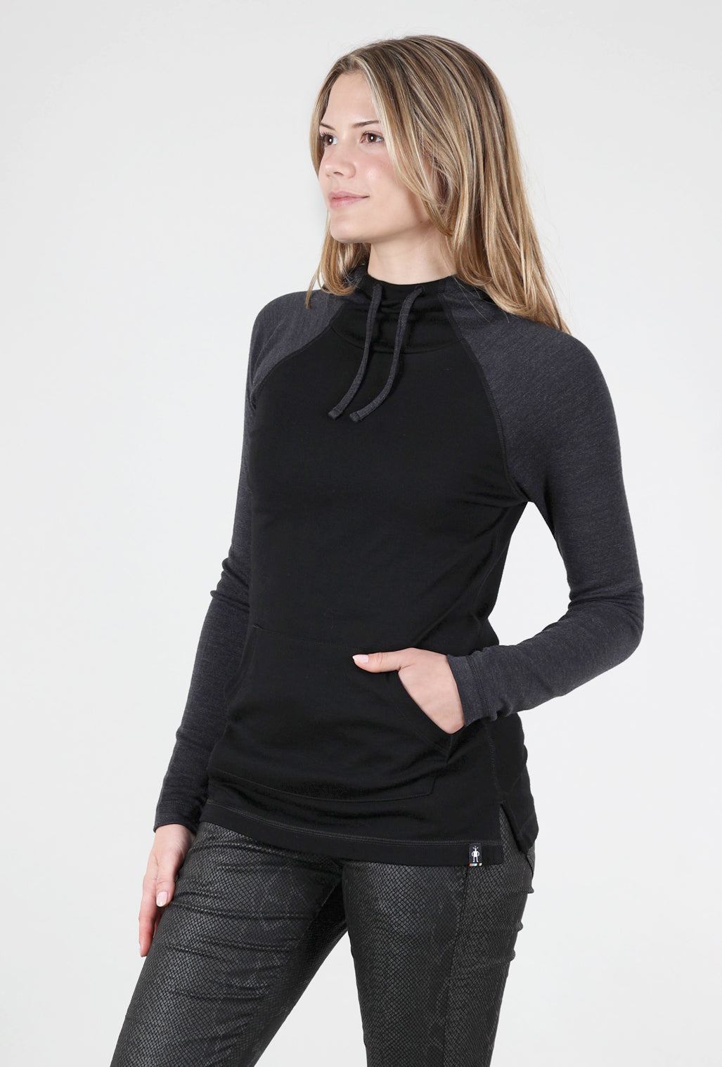 Smartwool Thermal Drape Hood Base Layer, Charcoal/Black 