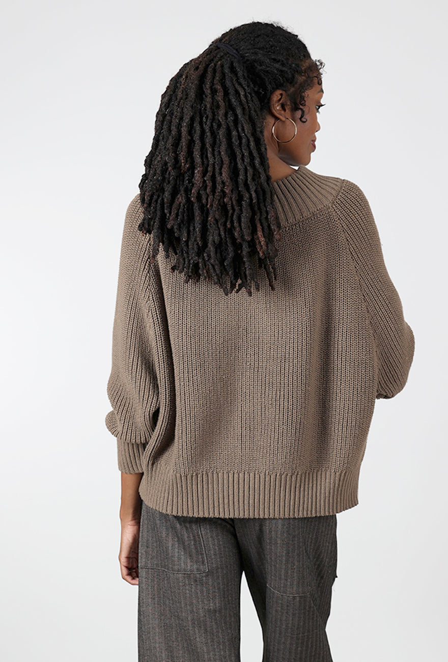 Pima Cotton Chunky Chic Sweater, Turtle