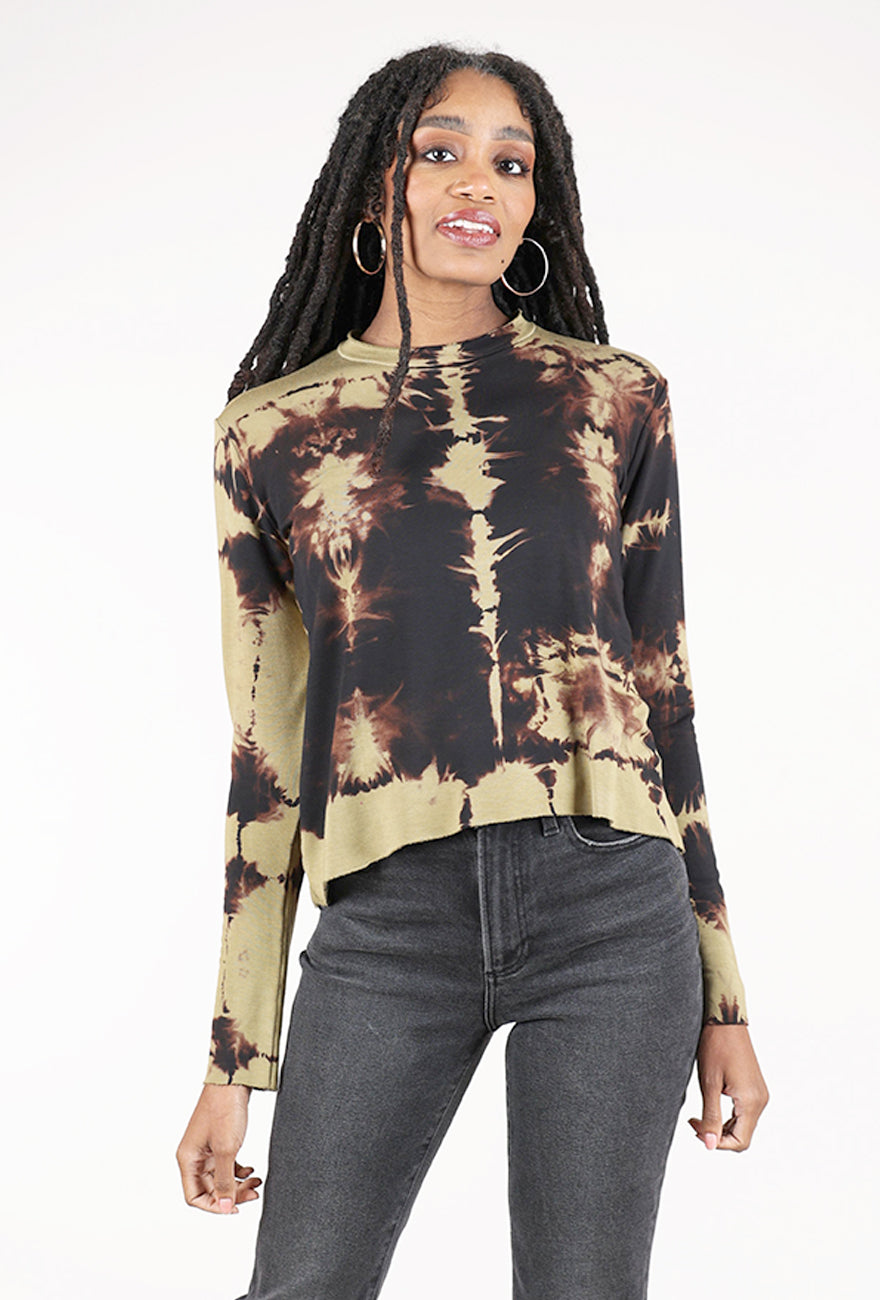 Heyne Bogut Dream Knit Hand-Dye Top, Khaki/Black 