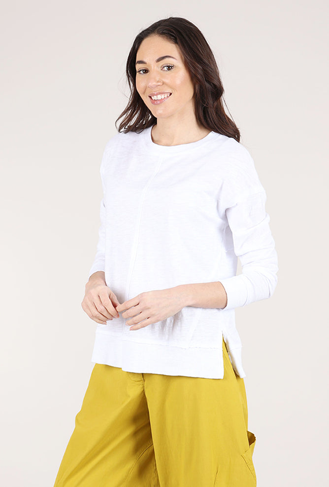 Mododoc L/S Seamed Crewneck, White Halo 