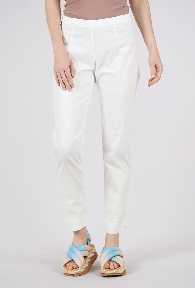 Rundholz Cotton Linen Twill Slim Pant, Off White 