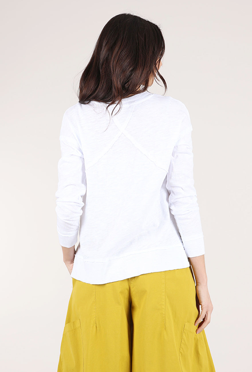 Mododoc L/S Seamed Crewneck, White Halo 