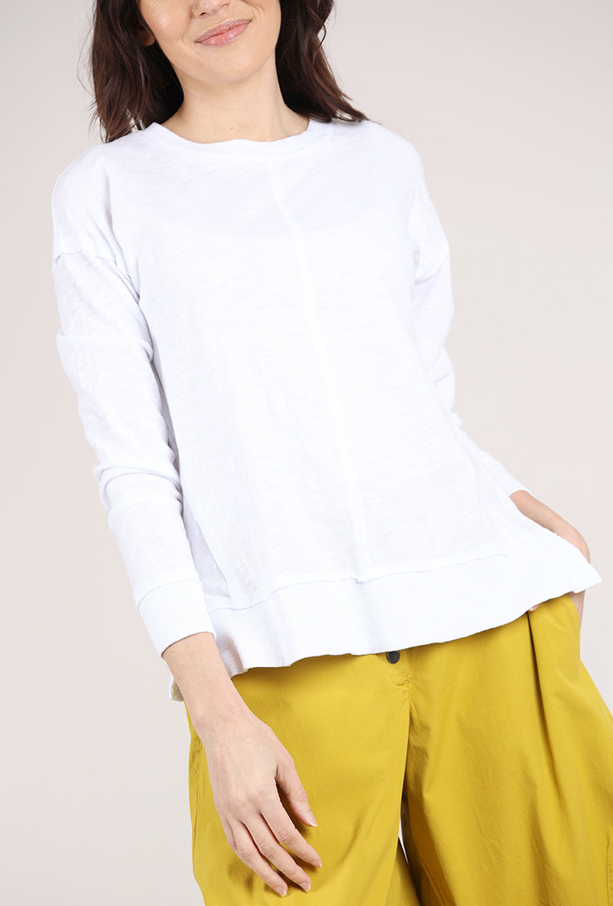 Mododoc L/S Seamed Crewneck, White Halo 