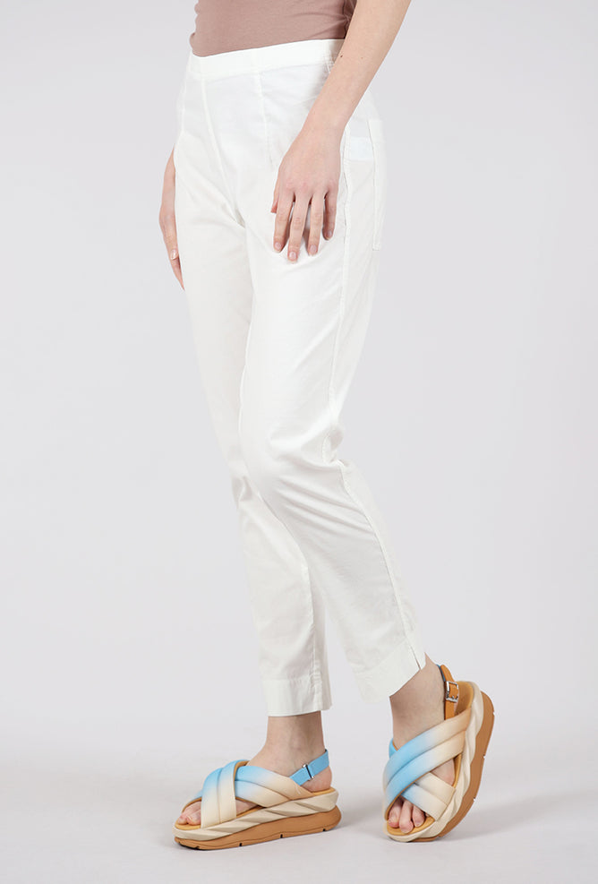 Rundholz Cotton Linen Twill Slim Pant, Off White 