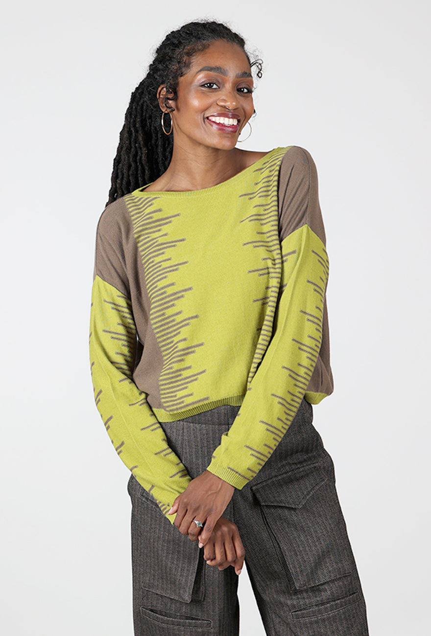 Cotton Thrive Sweater, Pea/Turtle