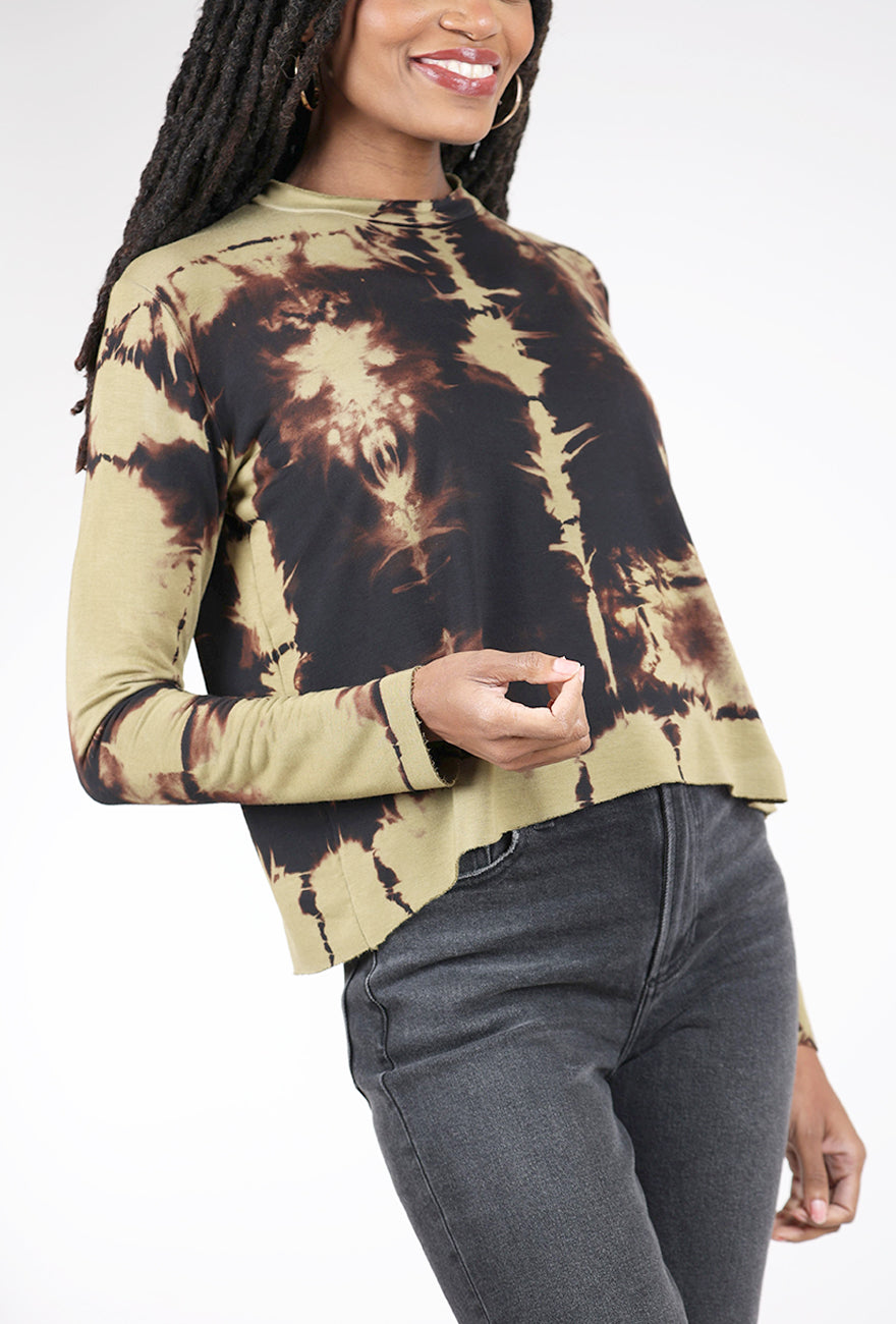 Heyne Bogut Dream Knit Hand-Dye Top, Khaki/Black 