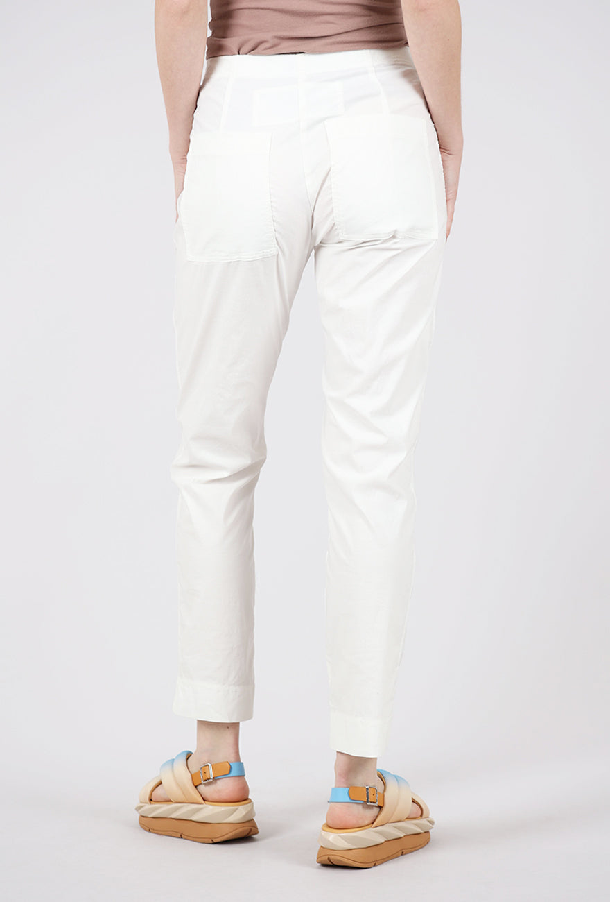 Rundholz Cotton Linen Twill Slim Pant, Off White 