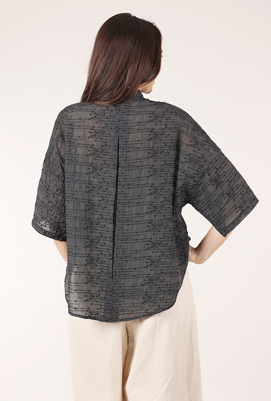 Blueberry Italia Ellie Embroidered Top, Black 