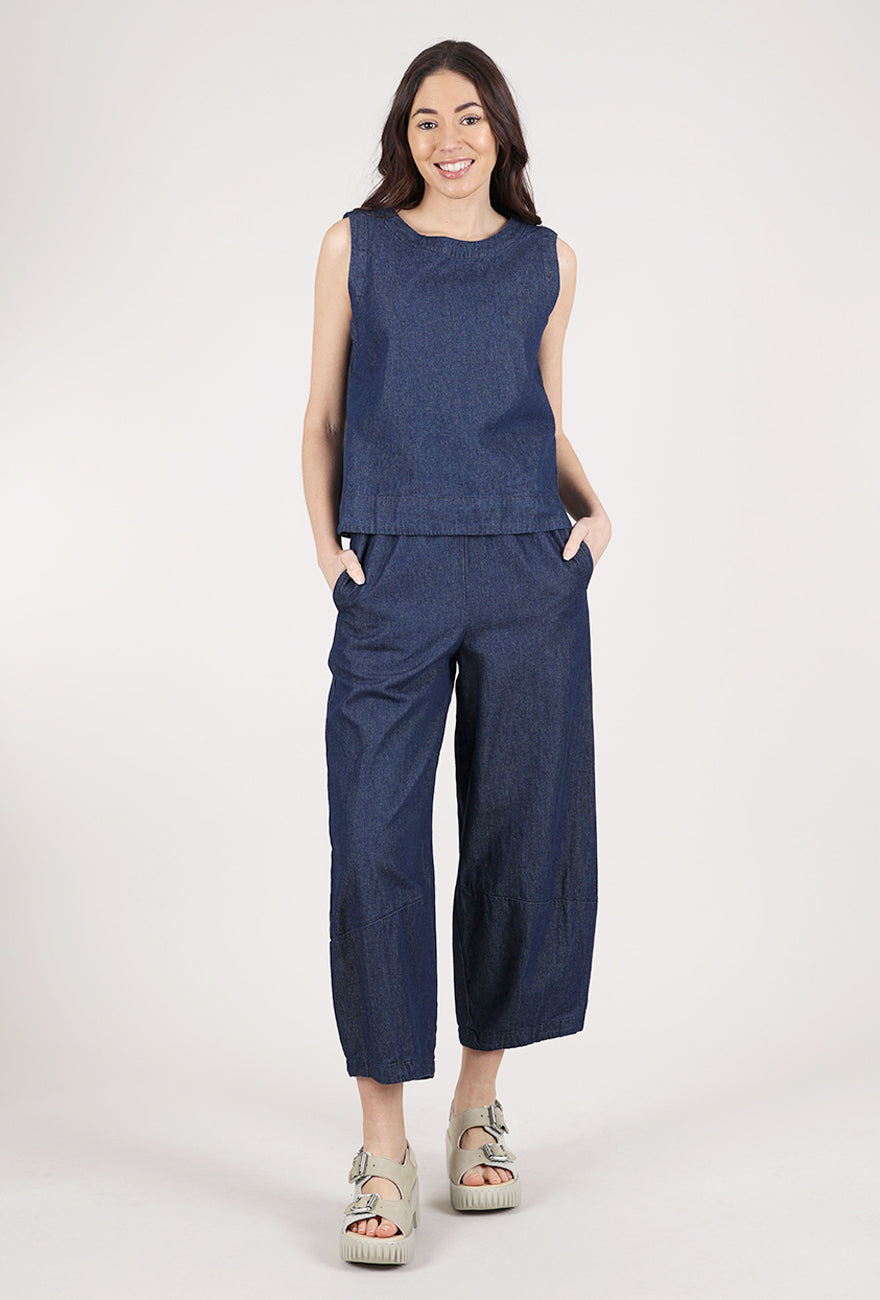 Cut Loose Denim Wide-Facing Shell, Laundered 