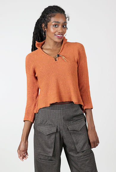 Paper Temples Ray Ribbon-Accent Sweater, Orange 