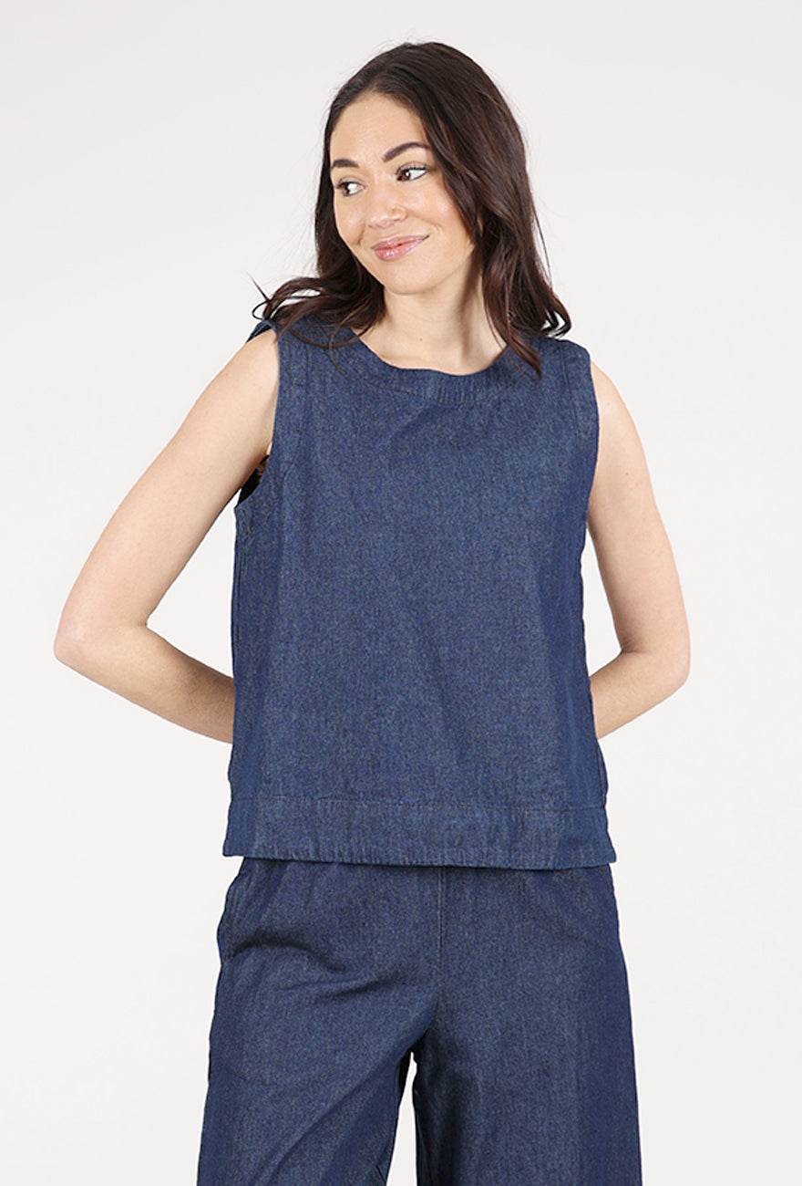 Cut Loose Denim Wide-Facing Shell, Laundered 
