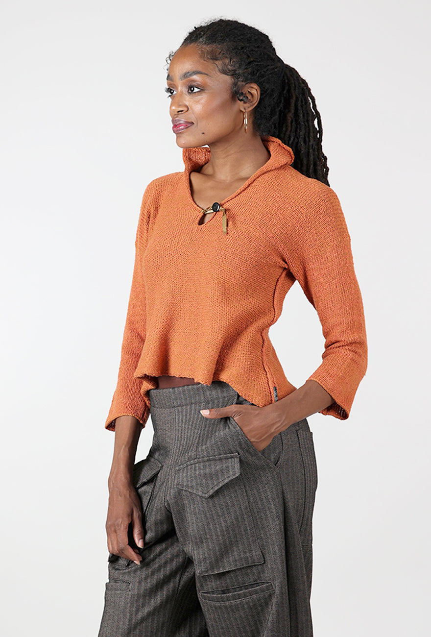 Paper Temples Ray Ribbon-Accent Sweater, Orange 