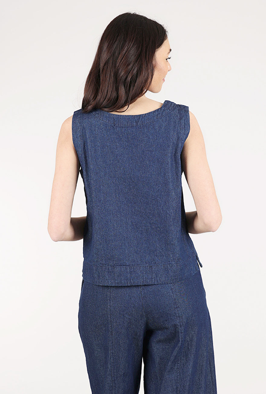 Cut Loose Denim Wide-Facing Shell, Laundered 
