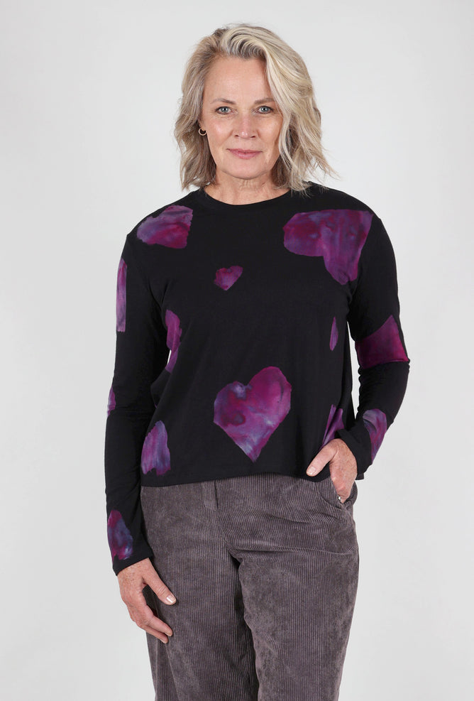 Heyne Bogut Heart Dye Tee, Black/Grape 