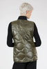Peace of Cloth Quilted Puffer Knit Combo Jacket, Olive 
